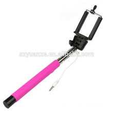 Extendable Wired Self Selfie Stick Handheld Monopod+Clip Holder Camera Remote Controller for iPhone Samsung